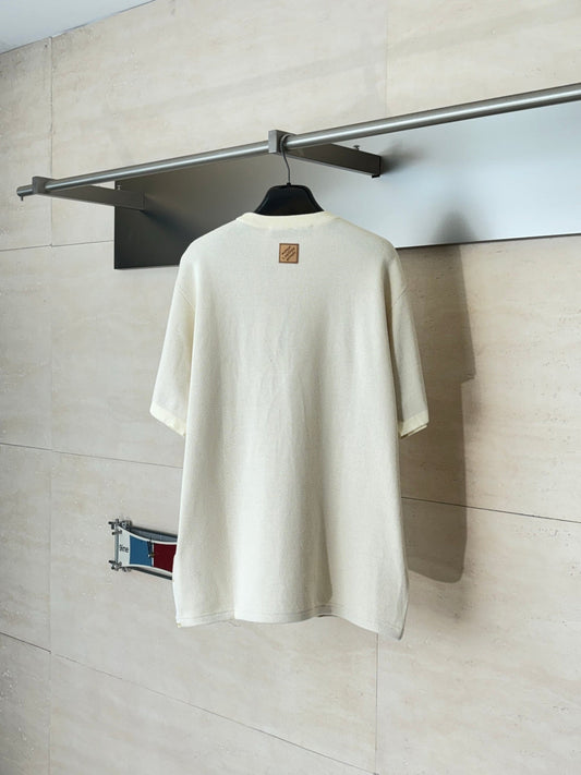 260610 New top-quality four-leaf clover knitted short-sleeved T-shirt