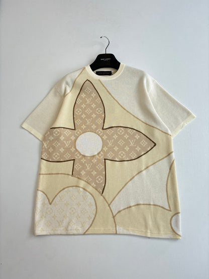 260610 New top-quality four-leaf clover knitted short-sleeved T-shirt