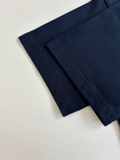 260610 New top-quality denim patch-stripped and embroidered short-sleeved T-shirt