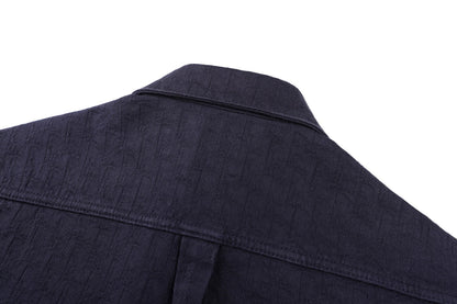 260610 New top-quality cotton jacquard logo herringbone denim jacket