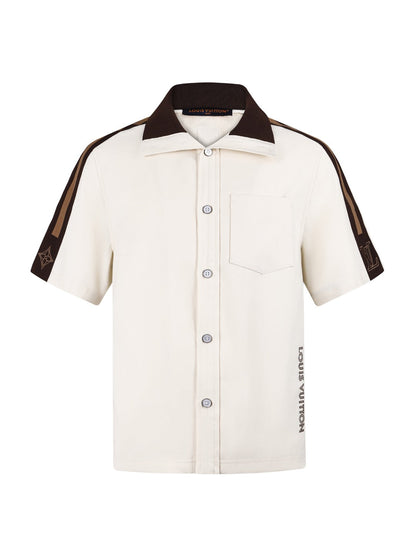 260610 New top-quality shoulder color-striped embroidered logo shirt