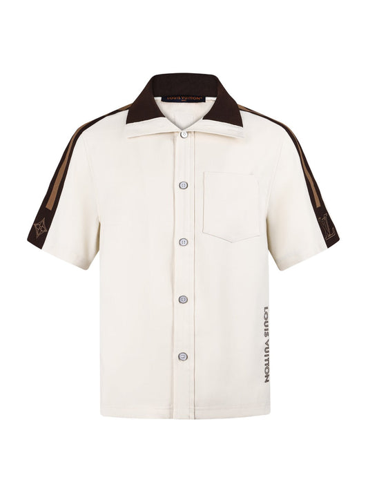260610 New top-quality shoulder color-striped embroidered logo shirt