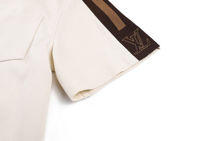 260610 New top-quality shoulder color-striped embroidered logo shirt