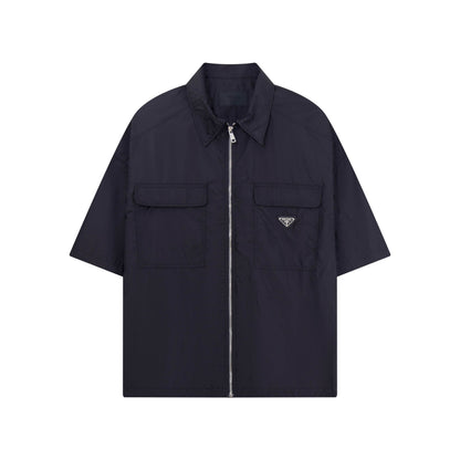 260610 New top-quality nylon workwear pocket triangular patch zipped shirt jacket
