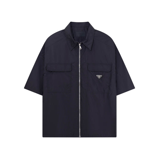 260610 New top-quality nylon workwear pocket triangular patch zipped shirt jacket
