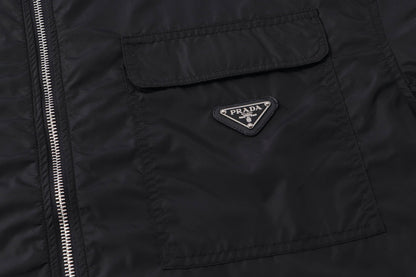 260610 New top-quality nylon workwear pocket triangular patch zipped shirt jacket