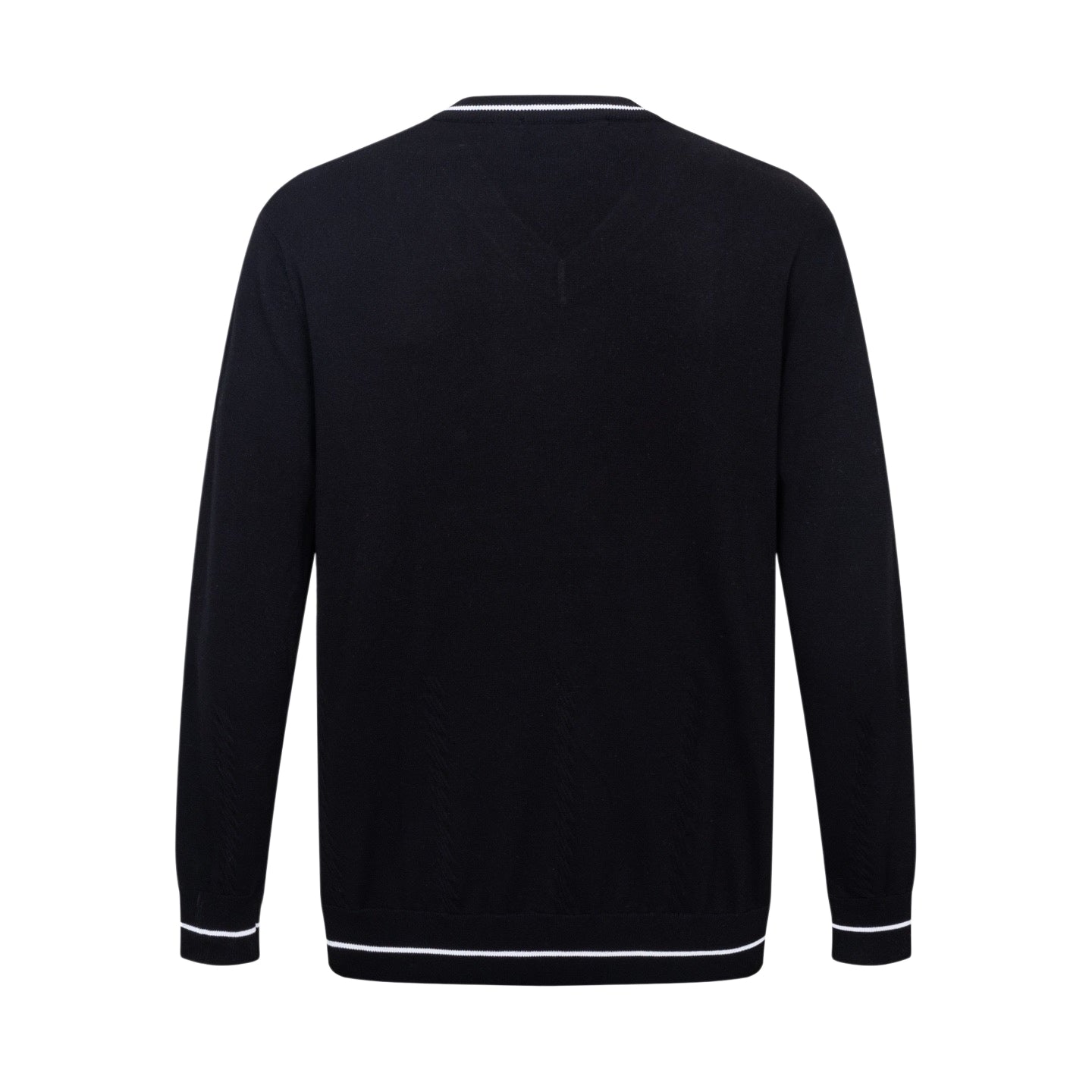 260610 New top-quality letter-stitched multi-color trim V-neck knitted sweater