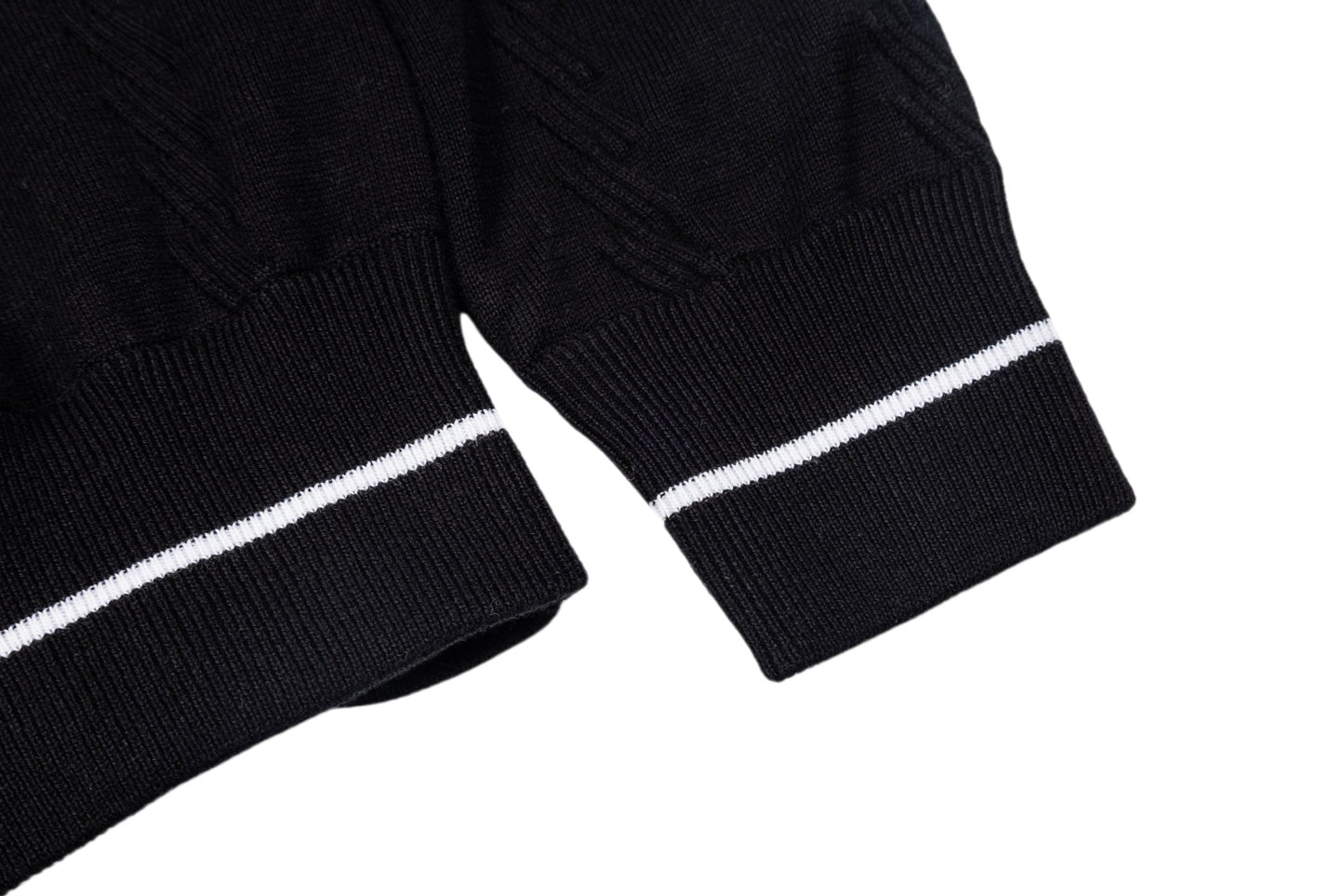 260610 New top-quality letter-stitched multi-color trim V-neck knitted sweater