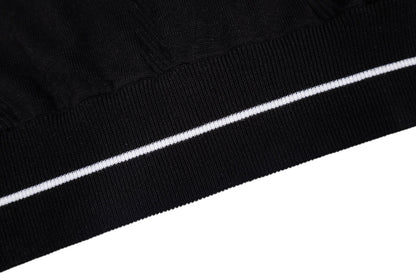 260610 New top-quality letter-stitched multi-color trim V-neck knitted sweater