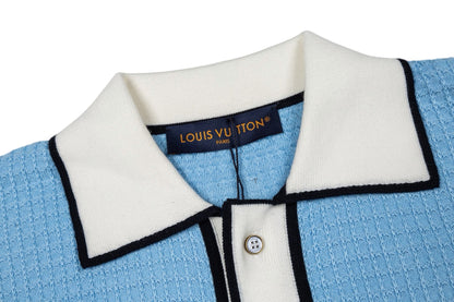 260610 New top-quality waffle color-blocked pocket letter-stitched short-sleeved shirt