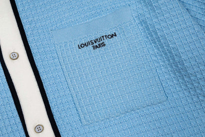 260610 New top-quality waffle color-blocked pocket letter-stitched short-sleeved shirt