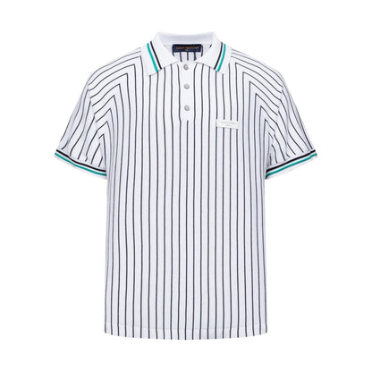 260610 New high-quality lettered badge striped multi-color knitted Polo shirt
