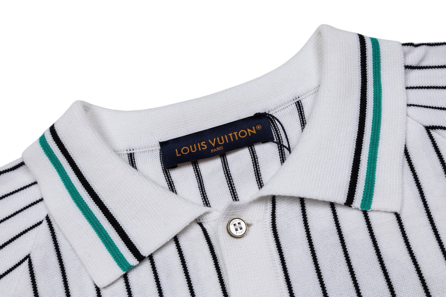 260610 New high-quality lettered badge striped multi-color knitted Polo shirt