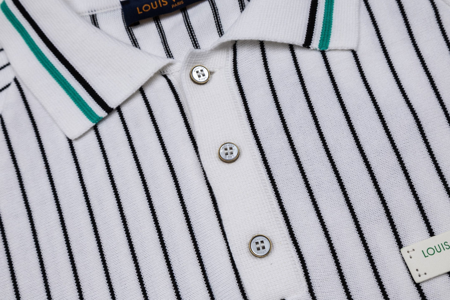 260610 New high-quality lettered badge striped multi-color knitted Polo shirt