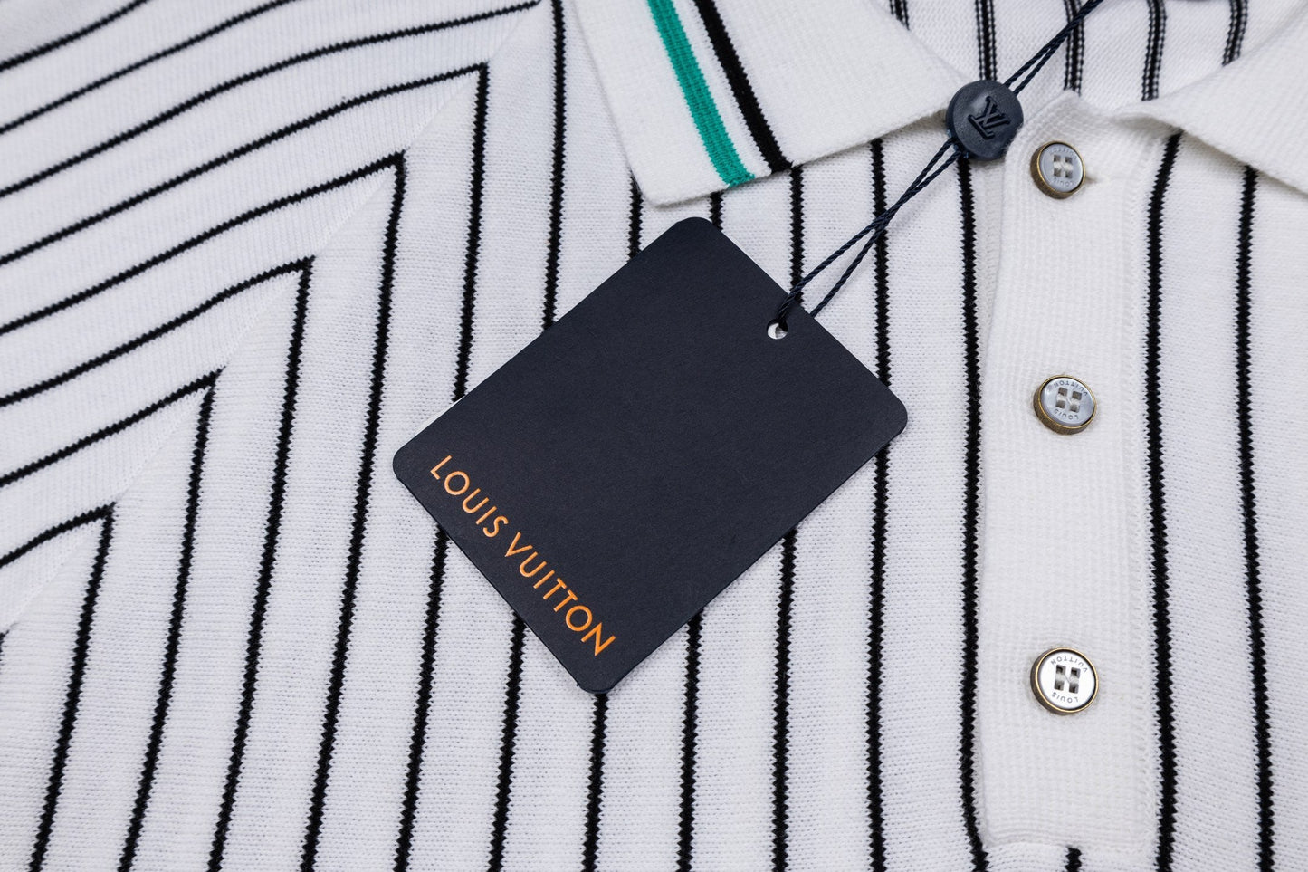 260610 New high-quality lettered badge striped multi-color knitted Polo shirt
