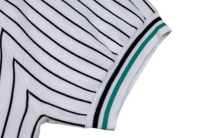 260610 New high-quality lettered badge striped multi-color knitted Polo shirt
