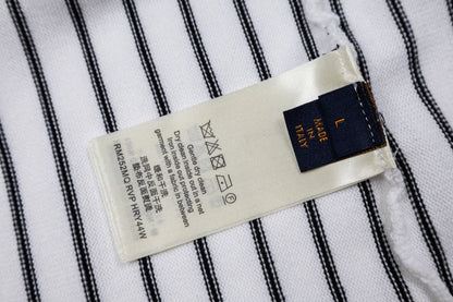 260610 New high-quality lettered badge striped multi-color knitted Polo shirt