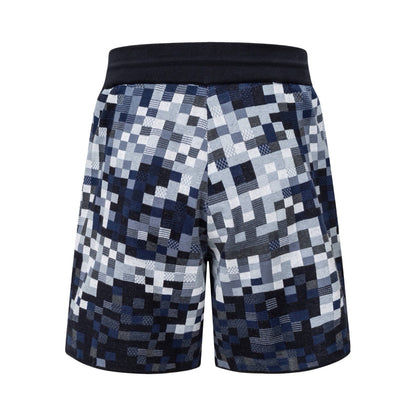 260616 High-quality new letter-stitched embroidered leather mosaic knitted shorts