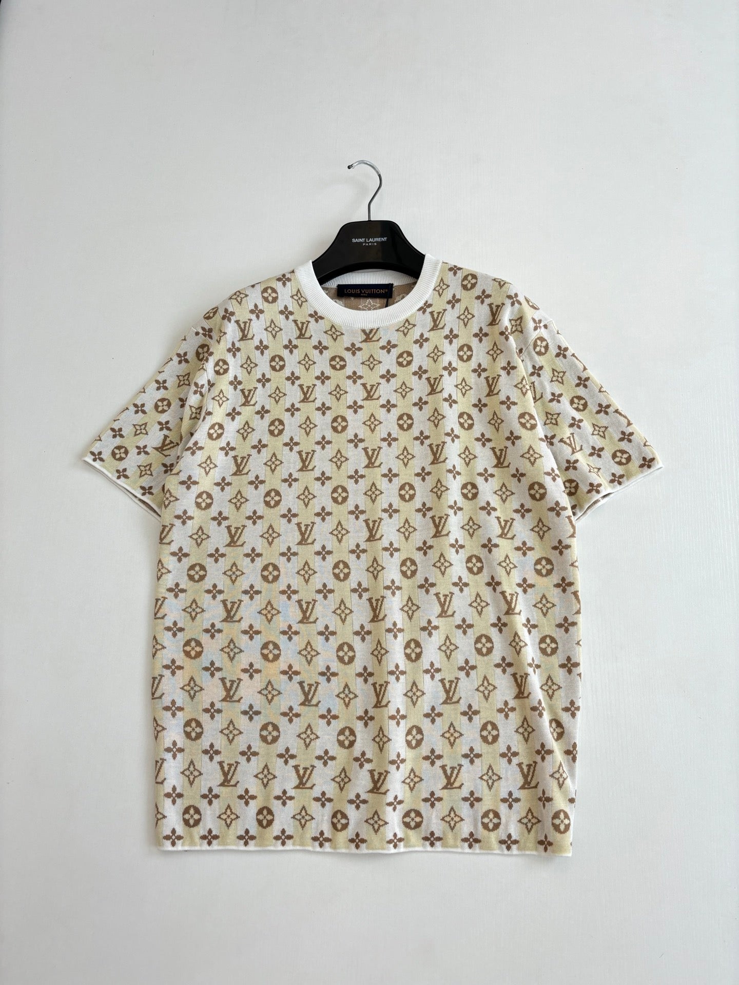 260616 Top-quality new plain-patterned knitted short-sleeved T-shirt with full prints