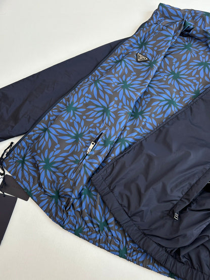 260616 High-quality new double-breasted nylon floral-print button-up jacket with collar