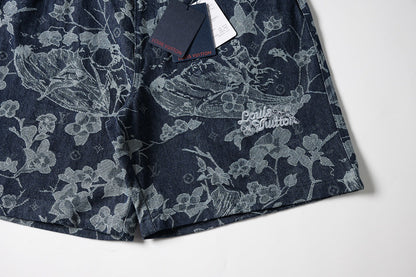 260616 High-quality new custom-made fabric floral denim short pants