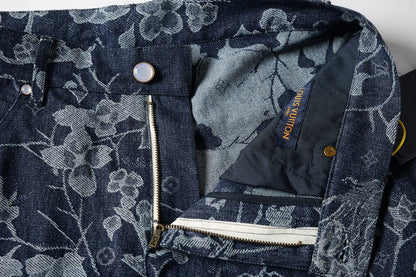 260616 High-quality new custom-made fabric floral denim short pants