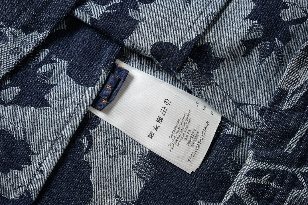 260616 High-quality new custom-made fabric floral denim jacket set