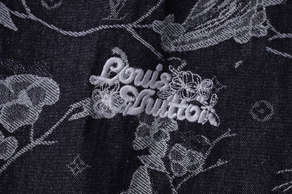 260616 High-quality new custom-made fabric floral denim short pants