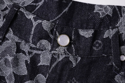 260616 High-quality new custom-made fabric floral denim short pants
