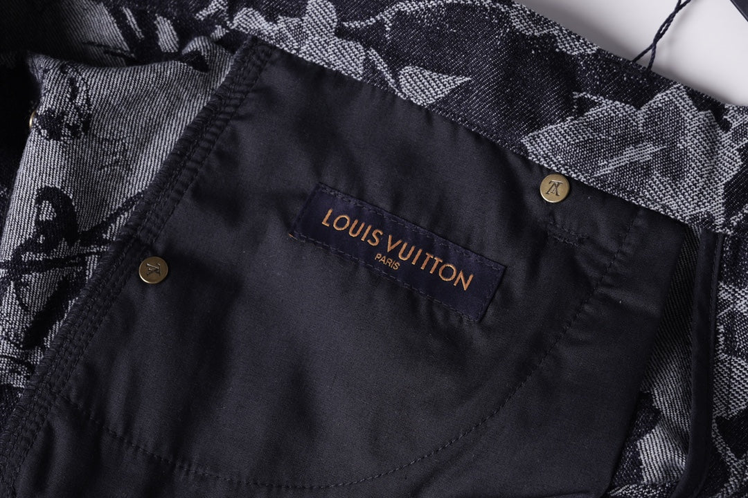 260616 High-quality new custom-made fabric floral denim short pants