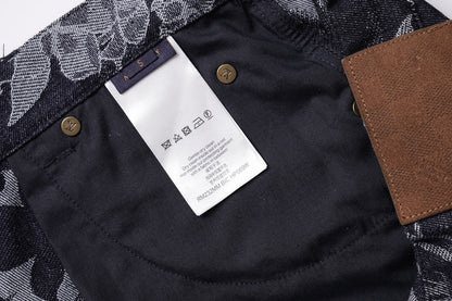 260616 High-quality new custom-made fabric floral denim short pants