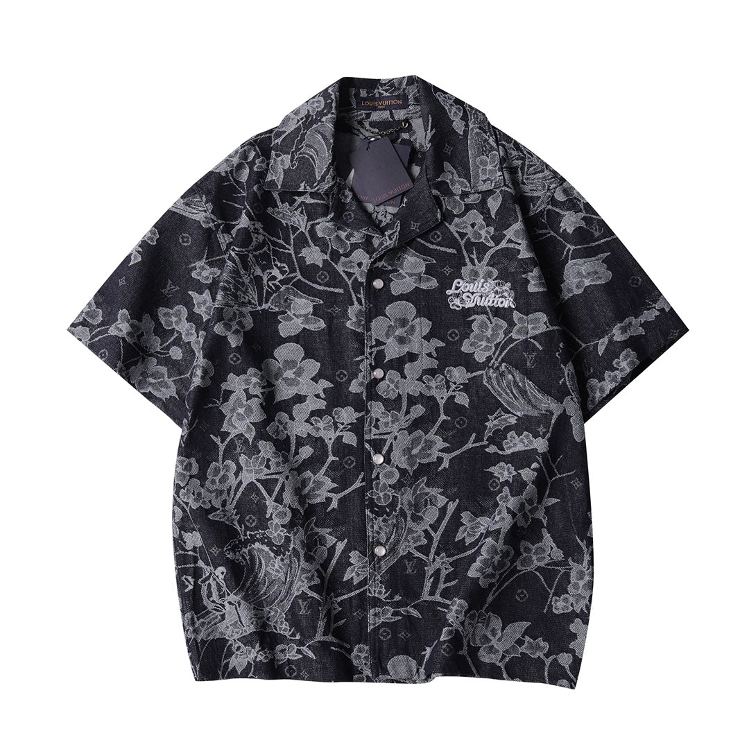 260616 High-quality new custom-made fabric floral denim jacket set