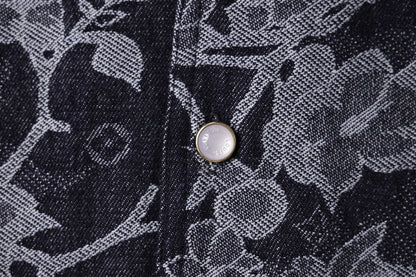 260616 High-quality new custom-made fabric floral denim jacket set