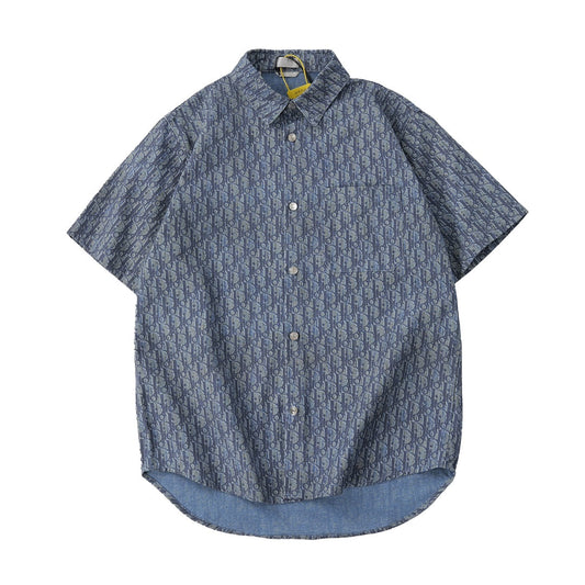 260616 High-quality new cotton twill printed short-sleeved shirt set
