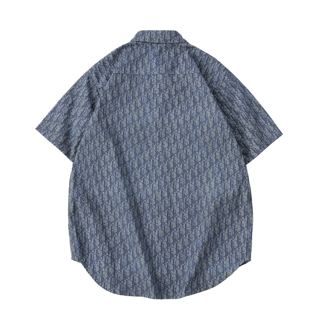 260616 High-quality new cotton twill printed short-sleeved shirt set