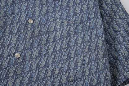 260616 High-quality new cotton twill printed short-sleeved shirt set