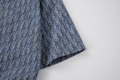 260616 High-quality new cotton twill printed short-sleeved shirt set