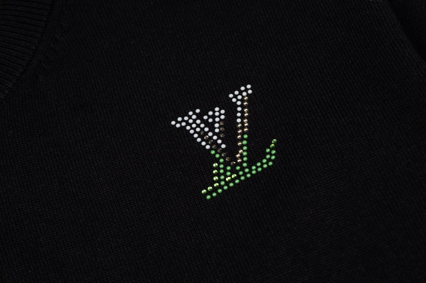 260616 High-quality new floral beaded wool short-sleeved T-shirt