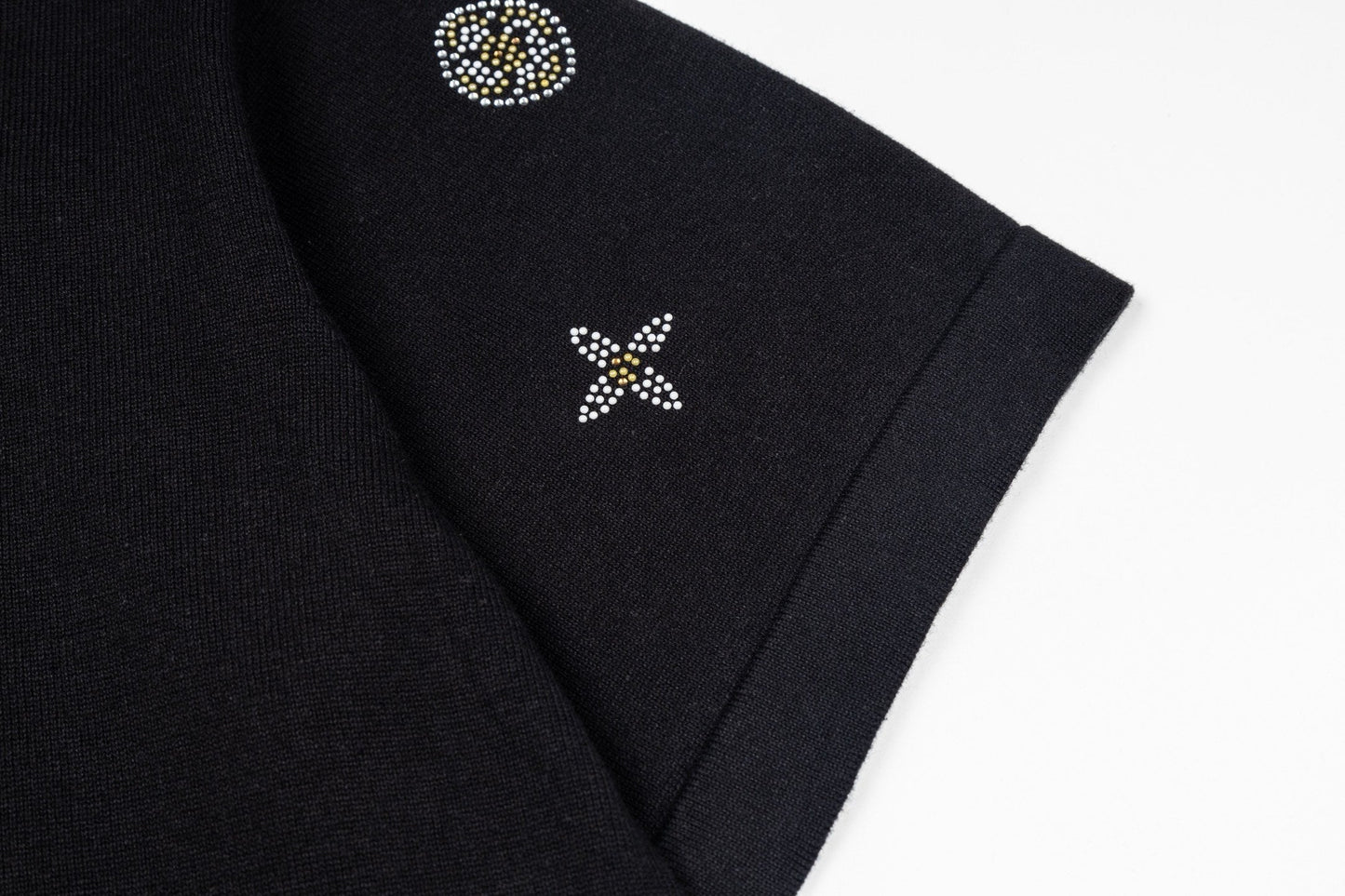 260616 High-quality new floral beaded wool short-sleeved T-shirt