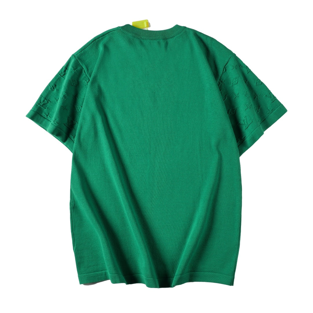 260616 High-quality new lace-patterned jacquard knitted T-shirt