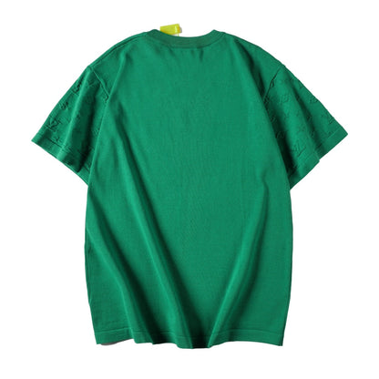 260616 High-quality new lace-patterned jacquard knitted T-shirt