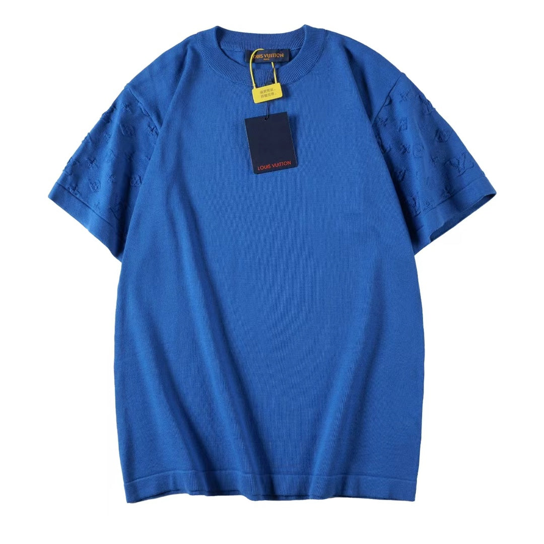 260616 High-quality new lace-patterned jacquard knitted T-shirt