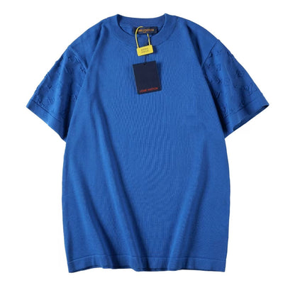 260616 High-quality new lace-patterned jacquard knitted T-shirt