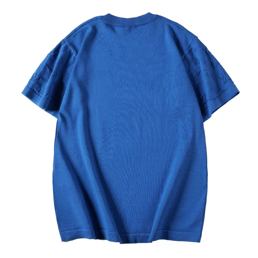 260616 High-quality new lace-patterned jacquard knitted T-shirt