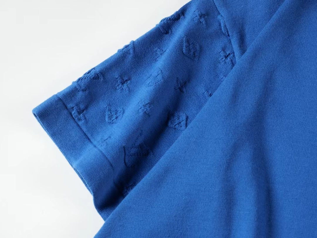 260616 High-quality new lace-patterned jacquard knitted T-shirt