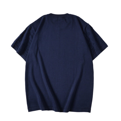 260616 High-quality new lace-patterned jacquard knitted T-shirt