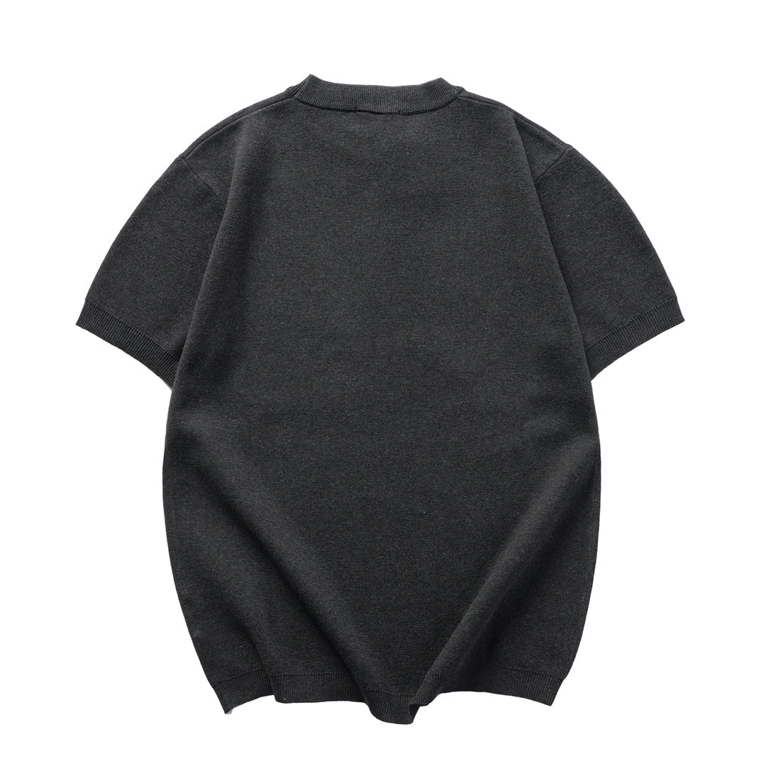 260616 High-quality new jacquard letter logo collar knitted T-shirt  以上翻译结果来自有道AI翻译标准模型· 通用场景