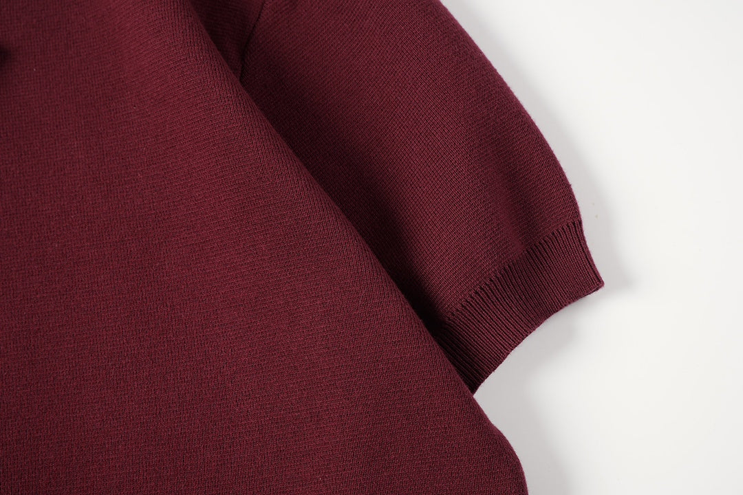 260616 High-quality new jacquard letter logo collar knitted T-shirt  以上翻译结果来自有道AI翻译标准模型· 通用场景