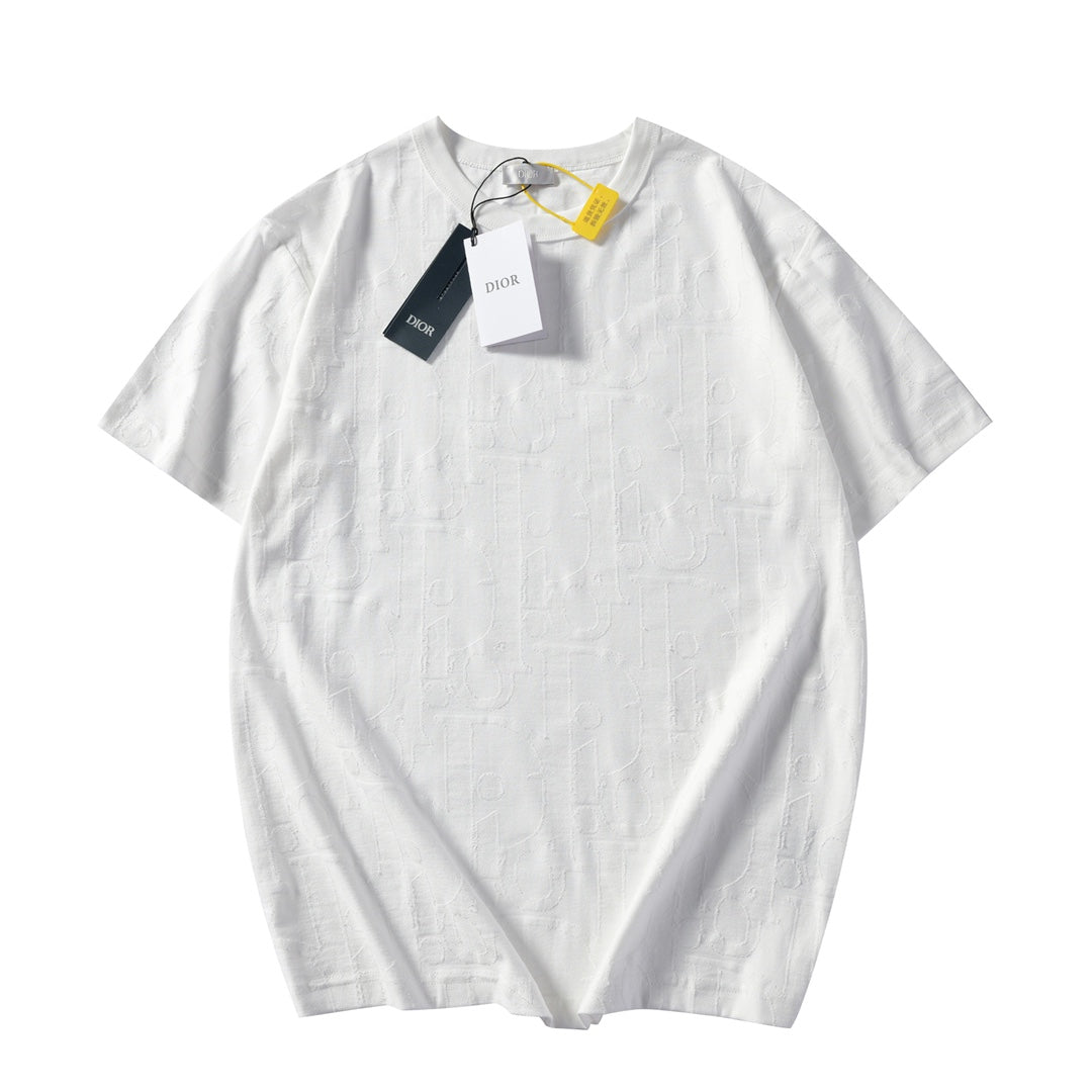 260616 High-quality new relief jacquard round-neck T-shirt