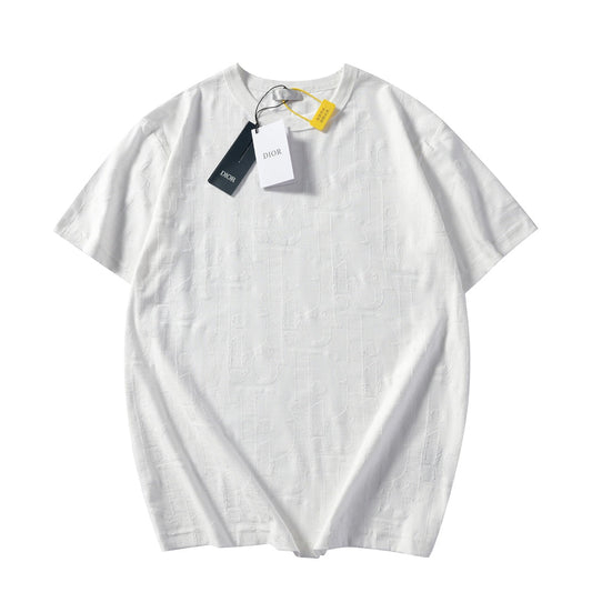 260616 High-quality new relief jacquard round-neck T-shirt
